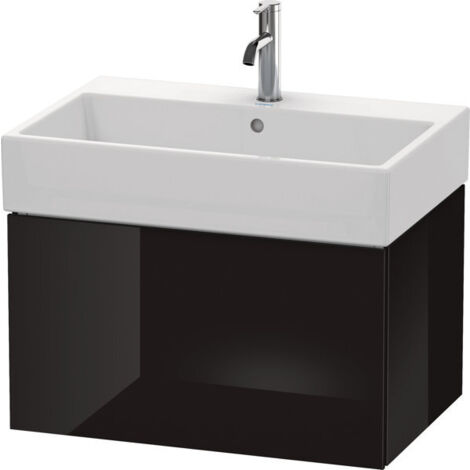 Mueble bajo lavabo L-CUBE 394x684x459mm negro alto brillo