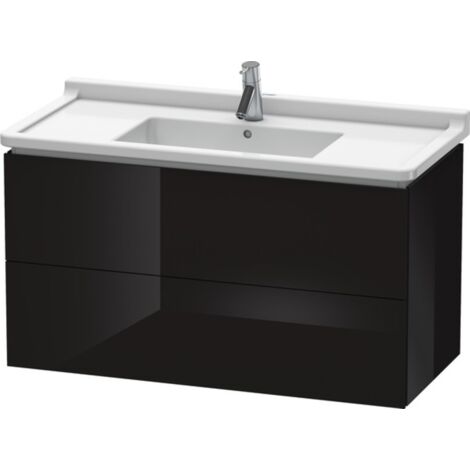 Mueble bajo lavabo L-CUBE 469x1020x558mm negro brillante