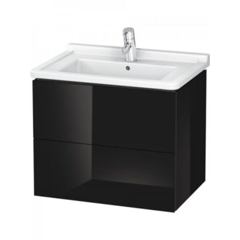 Mueble bajo lavabo L-CUBE 469x670x558mm negro alto brillo