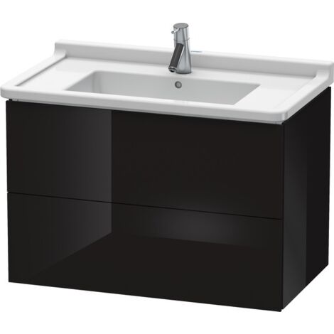 Mueble bajo lavabo L-CUBE 469x820x558mm negro brillante