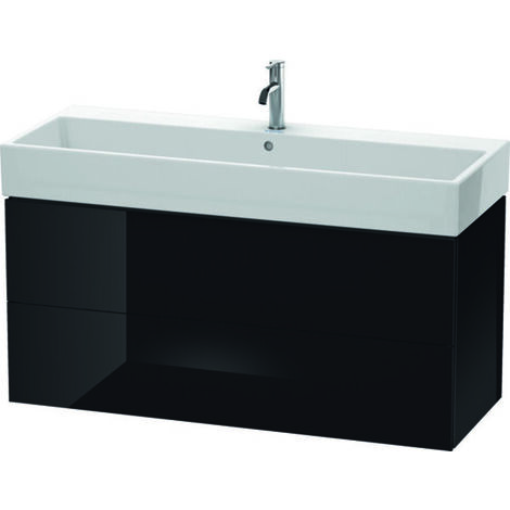 Mueble bajo lavabo L-CUBE 544x1184x459mm negro alto brillo