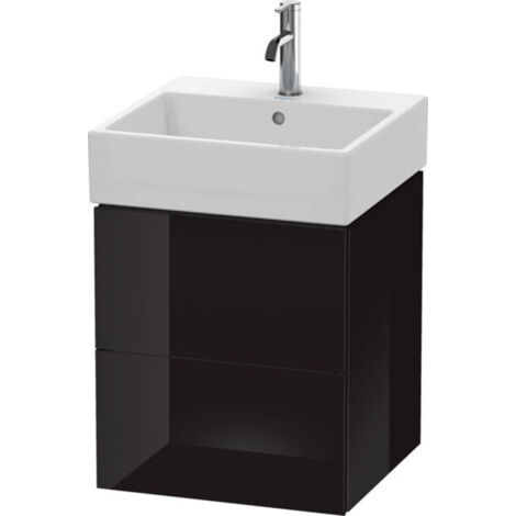 Mueble bajo lavabo L-CUBE 544x484x459mm negro alto brillo