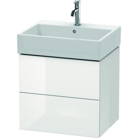 Mueble bajo lavabo L-CUBE 544x584x459mm blanco brillo