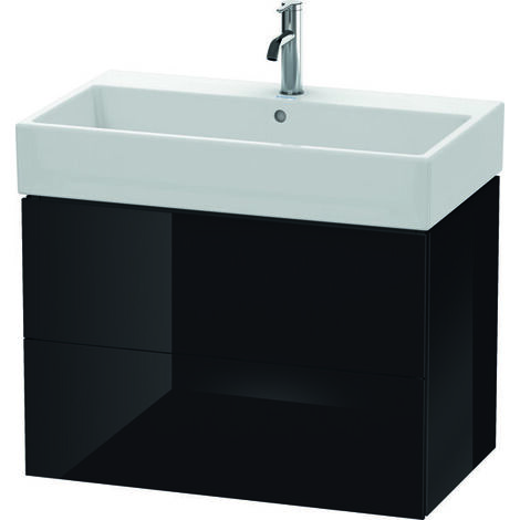 Mueble bajo lavabo L-CUBE 544x784x459mm negro alto brillo