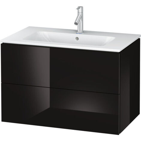 Mueble bajo lavabo L-CUBE 820x481x550mm negro alto brillo