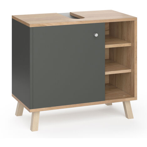 Mueble bajo lavabo Senyo, Antracita, 60 x 54 cm, Vicco