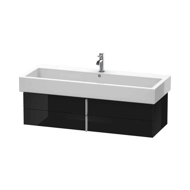 

Mueble bajo lavabo Vero 6208, de pared, con 2 cajones, 1150mm, Color (frente/cuerpo): Laca negra de alto brillo - VE620804040