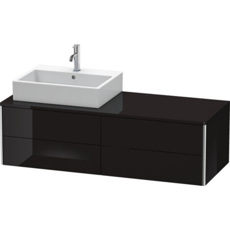 Mueble bajo lavabo XSQUARE 400x1400x548m con iluminación li en negro brillante