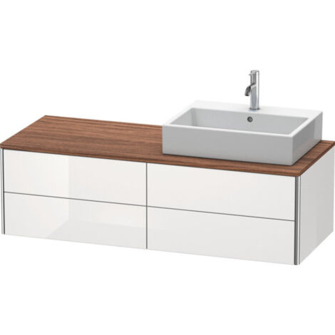 Mueble bajo lavabo XSQUARE 400x1400x548m con iluminación re falta blanco brillo