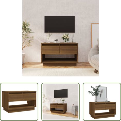 Mueble bajo -  Mueble de TV de madera de ingeniería marrón roble 70x41x44 cm