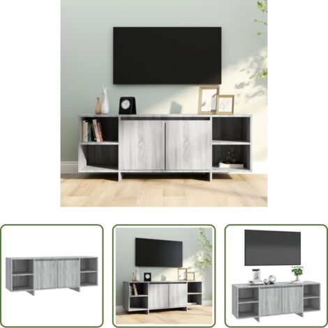 Mueble bajo -  Mueble de TV madera de ingeniería gris Sonoma 130x35x50 cm