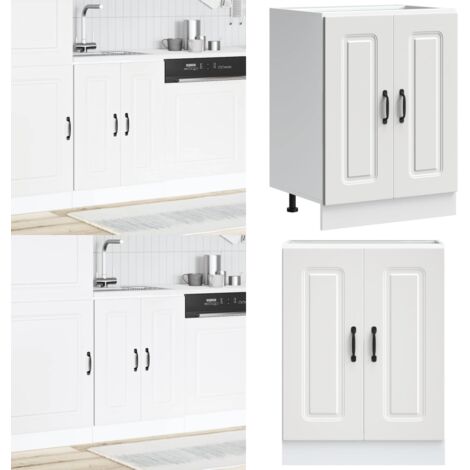 Mueble bajo para fregadero Kalmar blanco 60x46x81,5 cm - Almacenamiento en cocina - Mueble de cocina