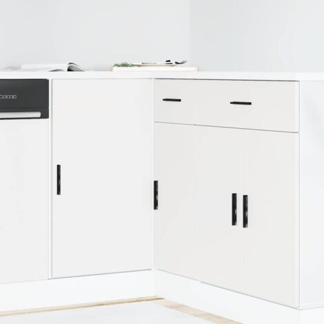 Mueble bajo para fregadero "Lyon" de madera de ingeniería blanca