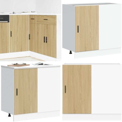 Mueble bajo para fregadero "Lyon" de madera de ingeniería de roble Sonoma - Almacenamiento bajo - Mueble de cocina