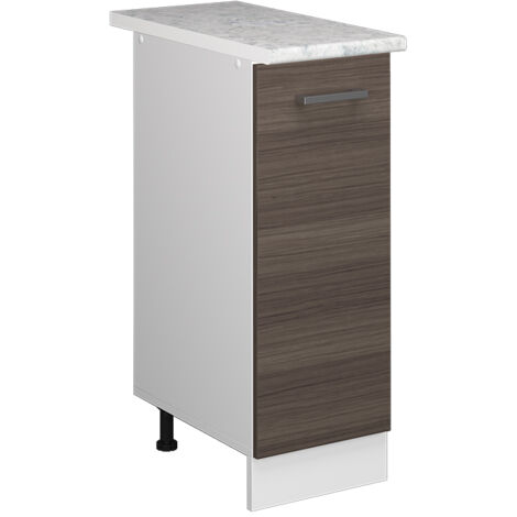 Mueble bajo universal R-Line, Gris, 30 cm con puerta, con encimera, Vicco