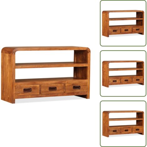Mueble bajo - vidaXL Mueble de TV madera maciza acacia 90x30x55 cm - Estante