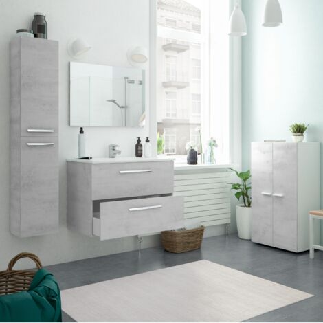 Mueble Baño Aruba 2 Cajones Cm. 80 x 45 x 57 Concreto