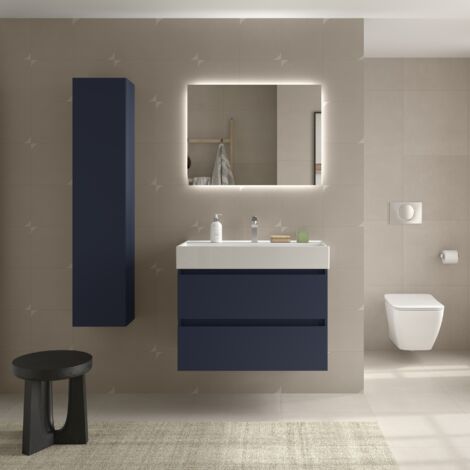 Mueble baño Bequia 80cm y lavabo Azul 80x45x66