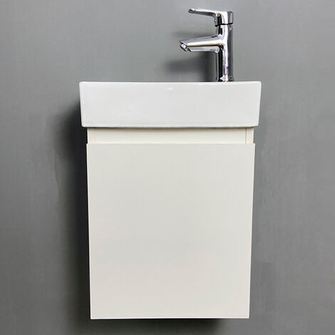 Mueble baño lavamanos de baño con Mueble con espejo para baño Lavabo sobre encimera de cerámica 40,5x22,5x55cm Blanco