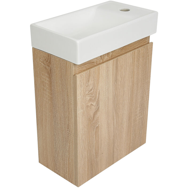 

Oobest - Mueble baño lavamanos de baño, suspendido,Lavabo Lavabo sobre encimera de cerámica 40,5x22,5x55cm