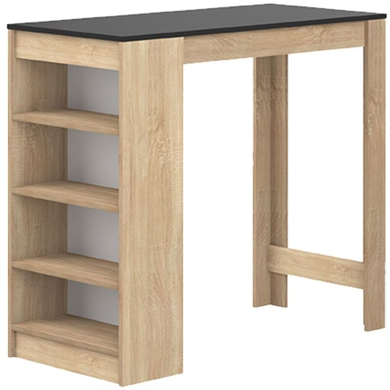 

Mueble bar ARAVIS roble natural y negro, 115 x 50 x 102.7 - roble natural y negro