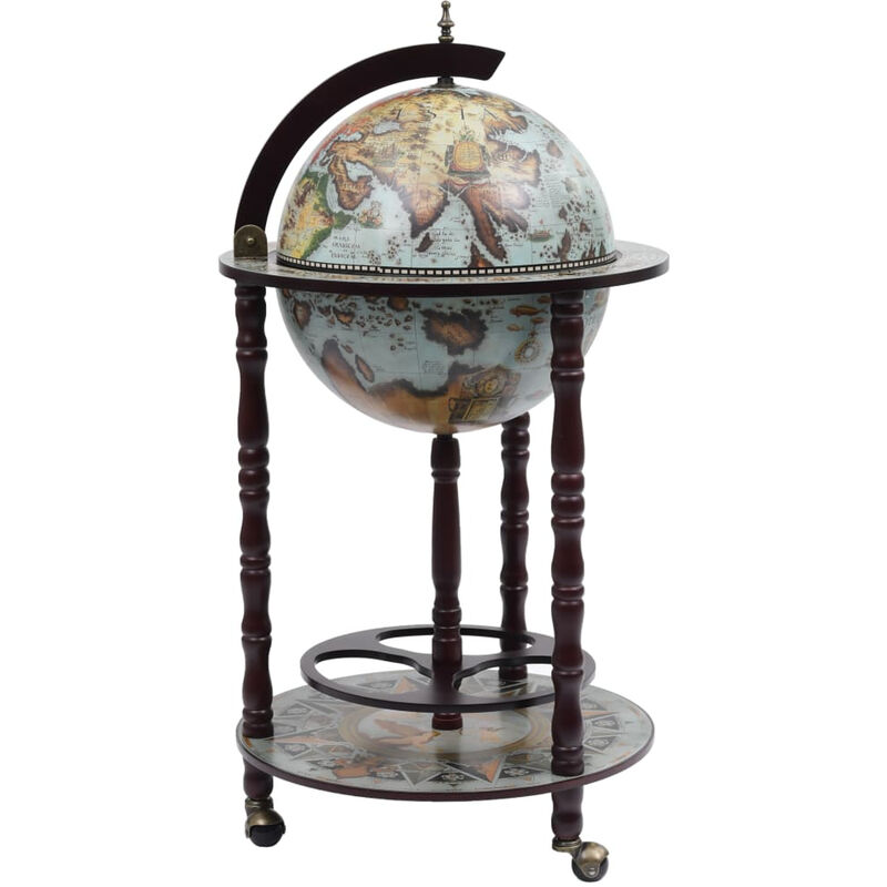 

Happyshopping - Mueble bar de bola del mundo madera de eucalipto azul