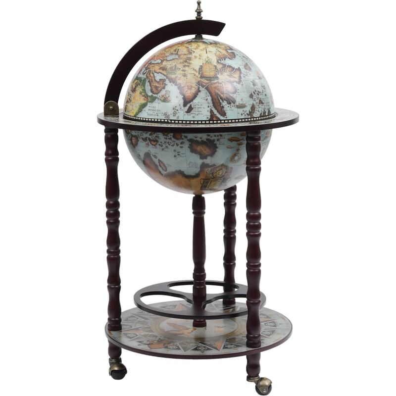 

Mueble bar de bola del mundo madera de eucalipto azul - Azul