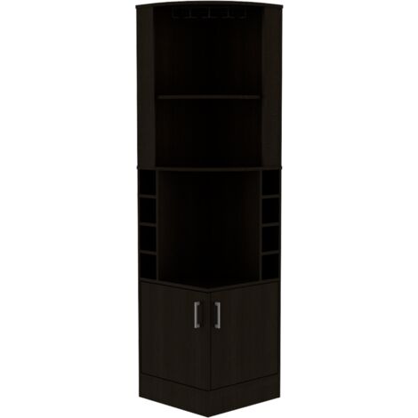 Mueble bar esquinero Syrah, con soporte para copas