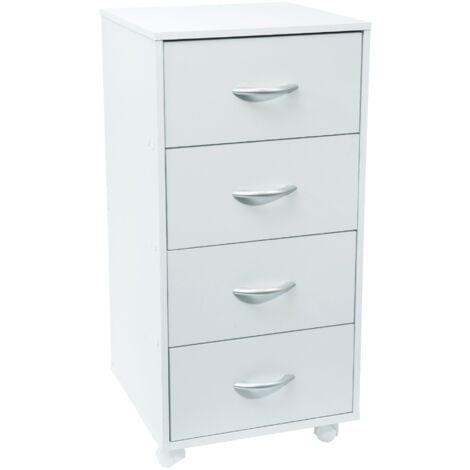 Mueble blanco con 4 cajones sobre ruedas WERKA PRO