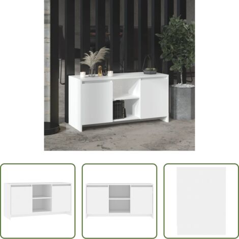 Mueble blanco -  Mueble para TV madera contrachapada blanco 102x37,5x52,5 cm