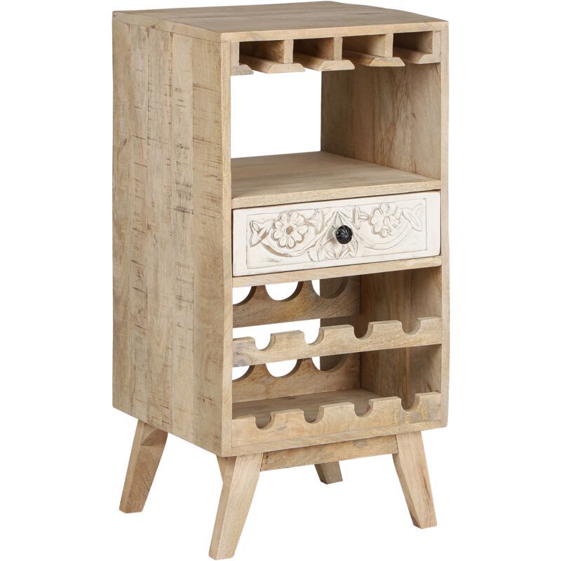 

Mueble botellero comoda con estante y cajón minibar bufet para 8 botellas vino