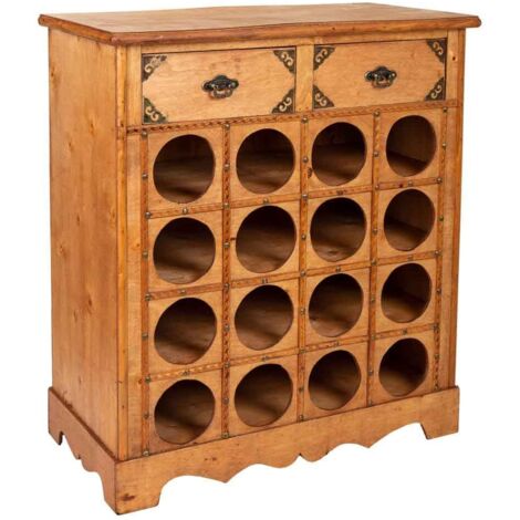 Mueble botellero de madera color miel 63x31x69,5