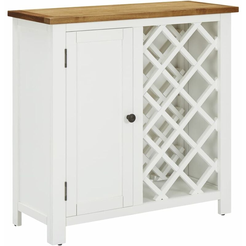 

Mueble botellero de madera maciza de roble 80x32x80 cm