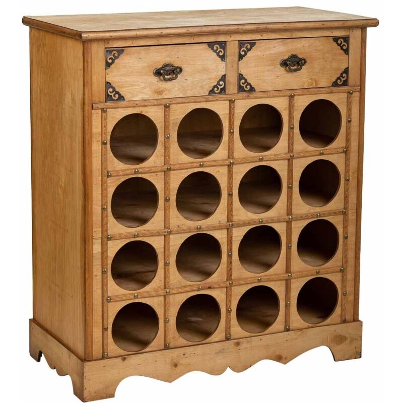 Wanderlust Deco - Mueble botellero de madera marrón 63x31x69,5
