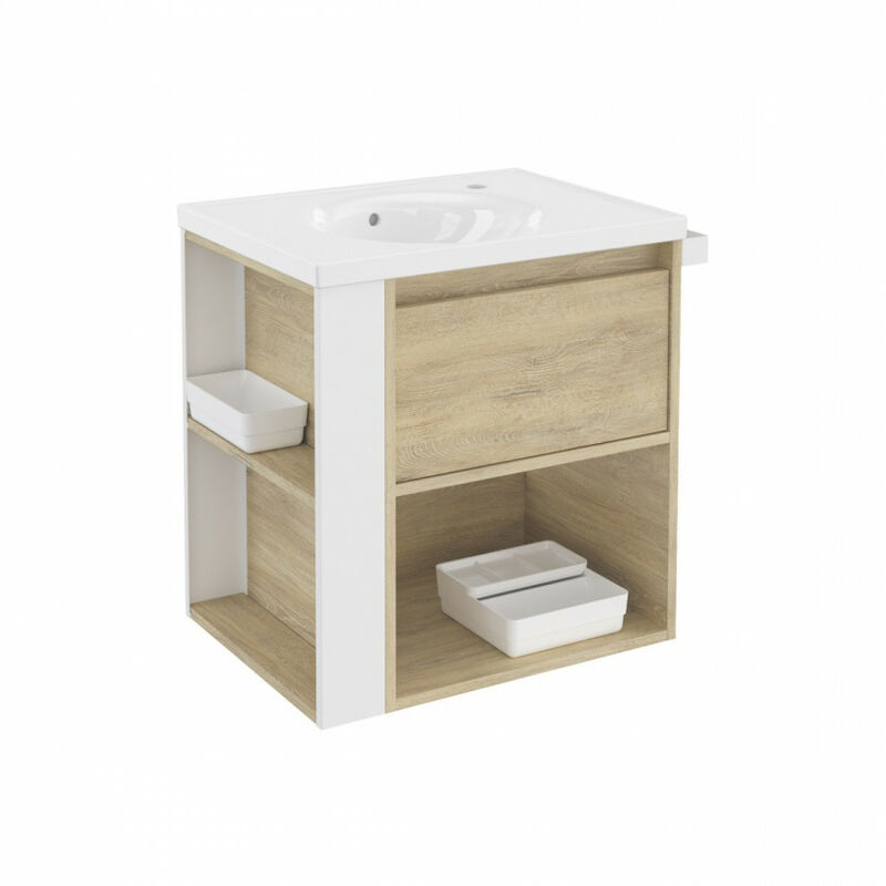 

Bath+ - Mueble Bsmart Roble Nature-Blanco Medidas 60cm