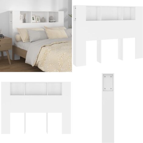 Mueble cabecero blanco 140x18,5x104,5 cm - Mueble de dormitorio - Cabecero de pared