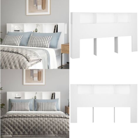 Mueble cabecero blanco 180x18,5x104,5 cm - Mueble de dormitorio - Armario blanco
