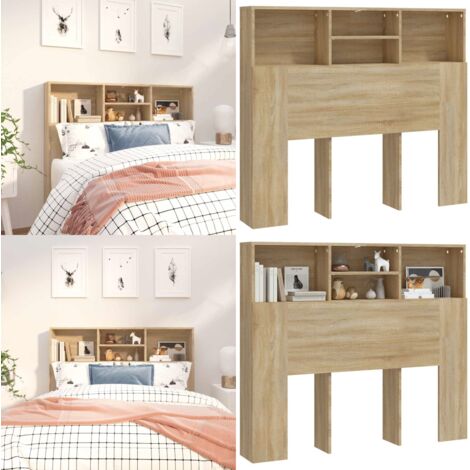 Mueble cabecero color roble Sonoma 120x19x103,5 cm - Mueble de dormitorio - Armario de pared