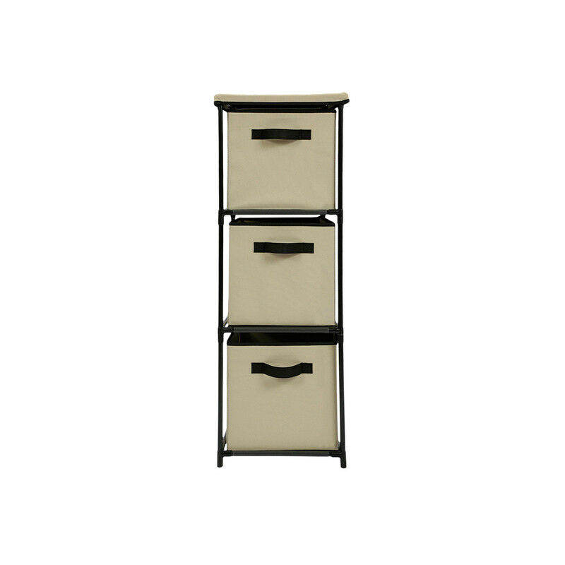 

AGD - Mueble cajonera vertical - Torre de 3 cajones semirrígidos Beige 33,5 x 33,5 x 96,5 cm