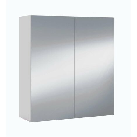 Mueble camerino Sulf de 2 puertas con espejo acabado blanco brillo, 65 cm(alto)60 cm(ancho)21 cm(largo)