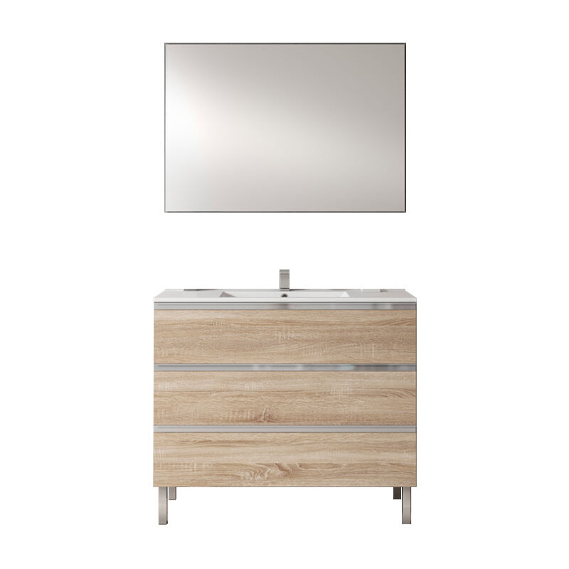 

Mueble de baño roble City 80cm 3 cajones Color ROBLE