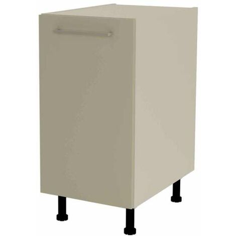 Mueble cocina bajo con 1 puerta en gris cream y blanco. 85 cm(alto)40 cm(ancho)60 cm(largo)