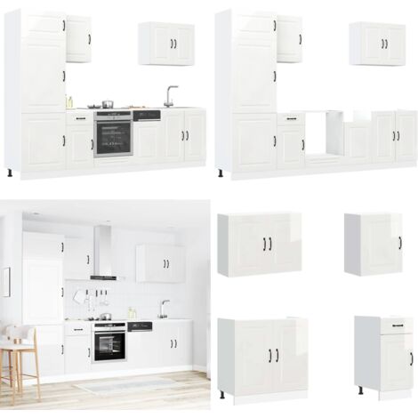 Mueble cocina Kalmar blanco de alto brillo 7 pzas - Muebles cocina - Cocina moderna