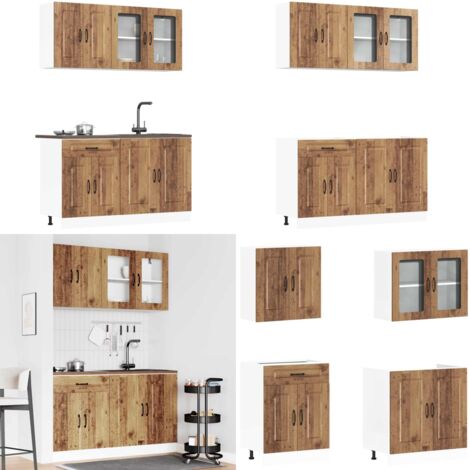 Mueble cocina Kalmar madera vieja 4 pzas madera contrachapada - Muebles de cocina - Almacenamiento de cocina