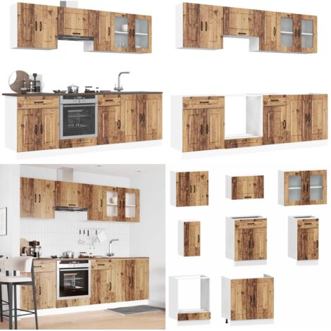 Mueble cocina Kalmar madera vieja 8 pzas madera contrachapada - Armarios de cocina - Gabinetes de cocina