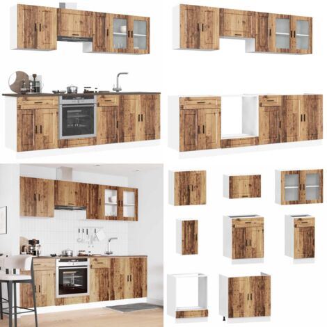 Mueble cocina Kalmar madera vieja 8 pzas madera contrachapada - Armarios de cocina - Gabinetes de cocina