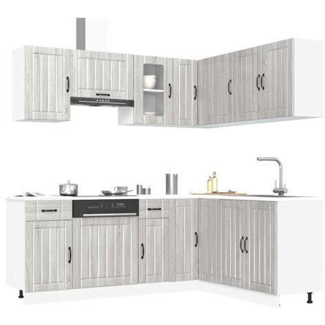 Mueble cocina Lucca  gris 11 pzas madera contrachapada