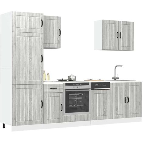 Mueble cocina Lucca  gris 7 pzas madera contrachapada