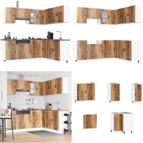 Mueble cocina Porto madera vieja 11 pzas madera contrachapada - Muebles de cocina - Almacenamiento cocina