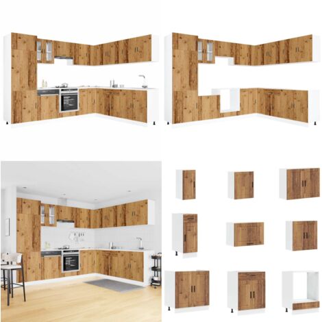 Mueble cocina Porto madera vieja 14 pzas madera contrachapada - Muebles cocina - Cocina moderna